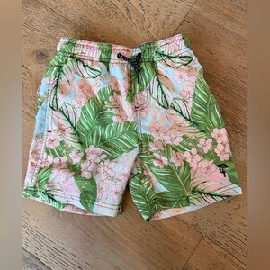 Shade Critters Tropical Green and Pink Kids Swim Trunks